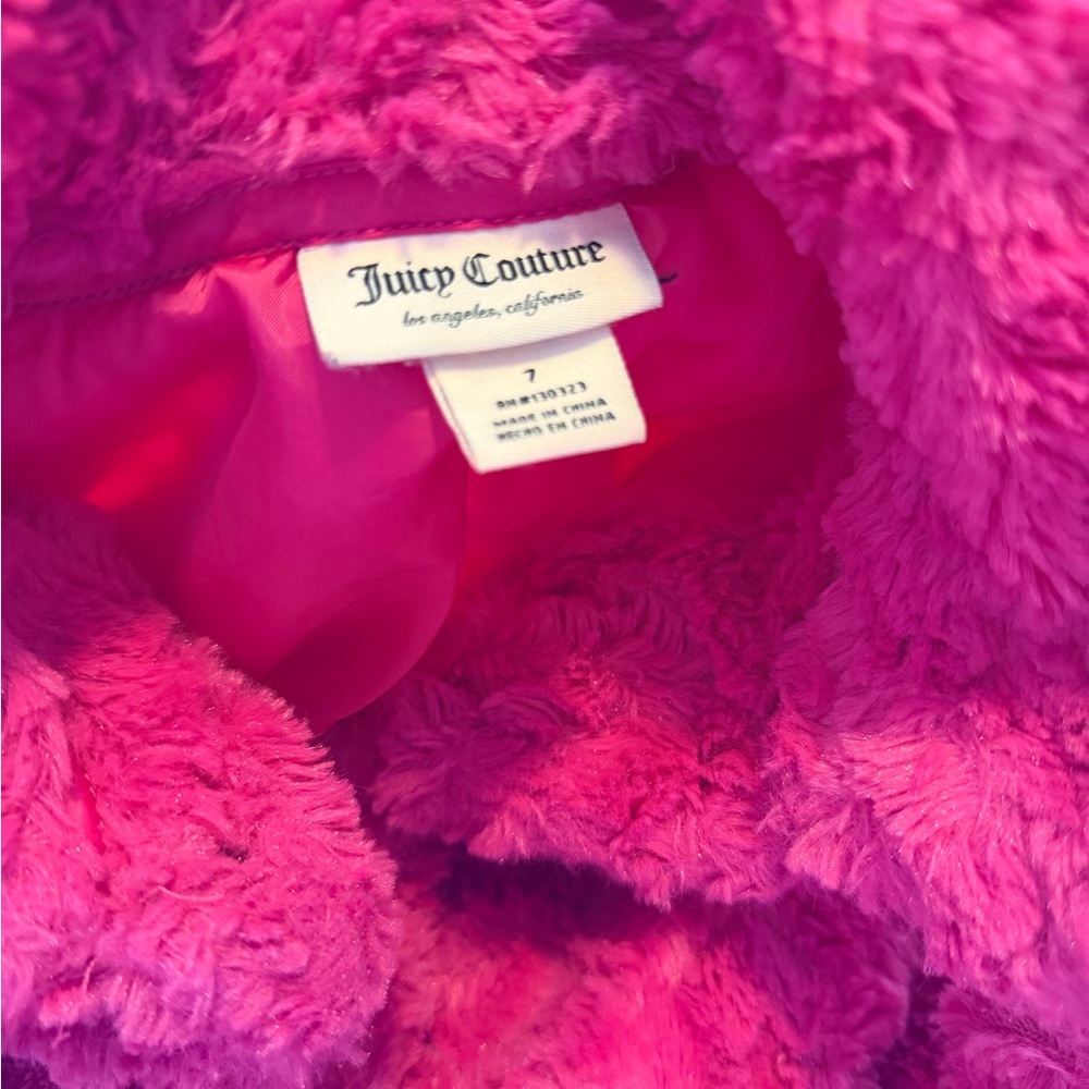 Juicy Couture Hot Pink Fuzzy Peplum Jacket - Picture 4 of 5